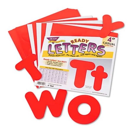 Trend Enterprises Trend Ready Letters Casual Combo Set, Red, 4"H, 182/Set T79902